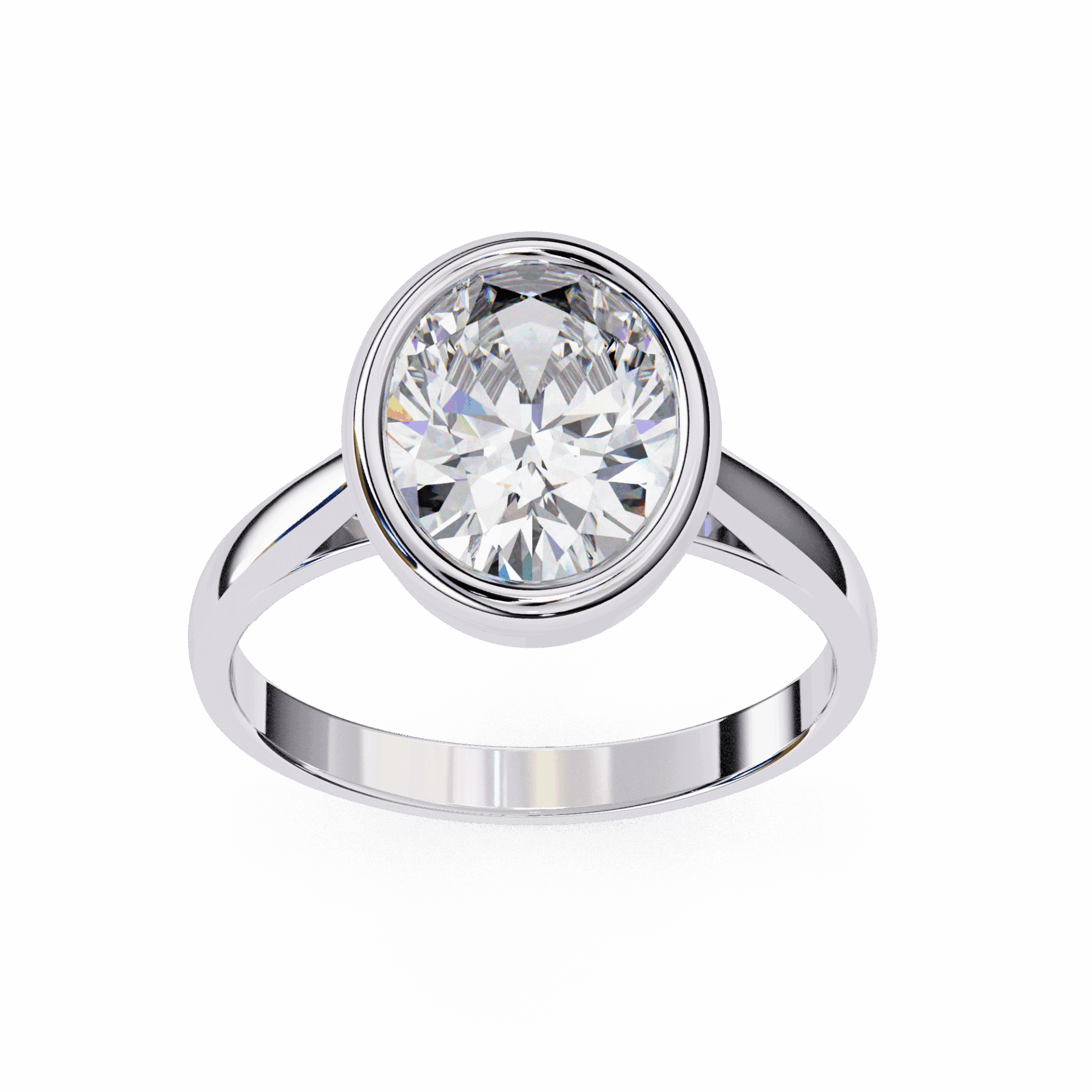 2.5 Carat Oval Minimalist Solitaire Engagement Ring in Moissanite | House of Estara