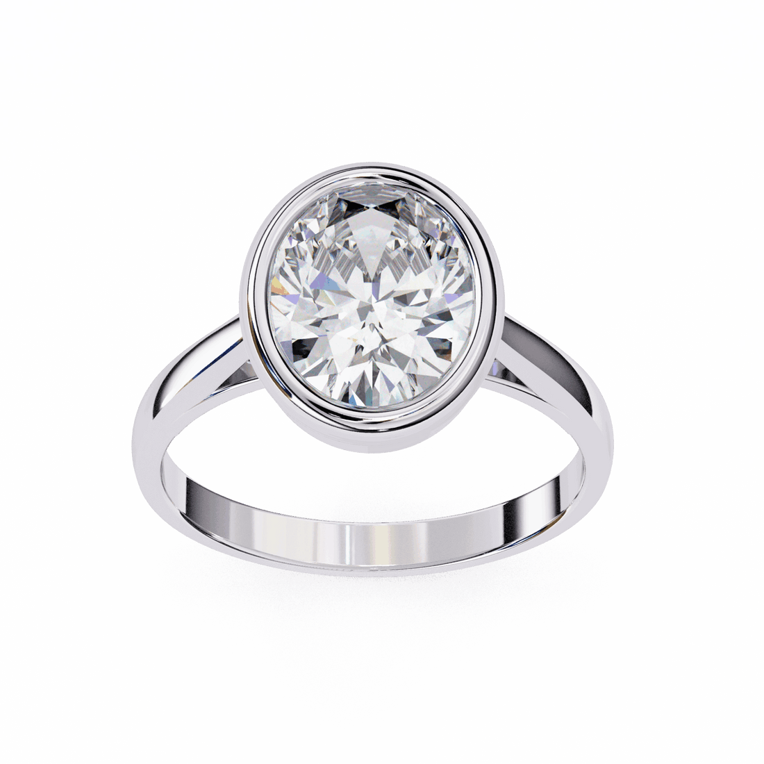 2.5 Carat Oval Minimalist Solitaire Engagement Ring in Moissanite | House of Estara