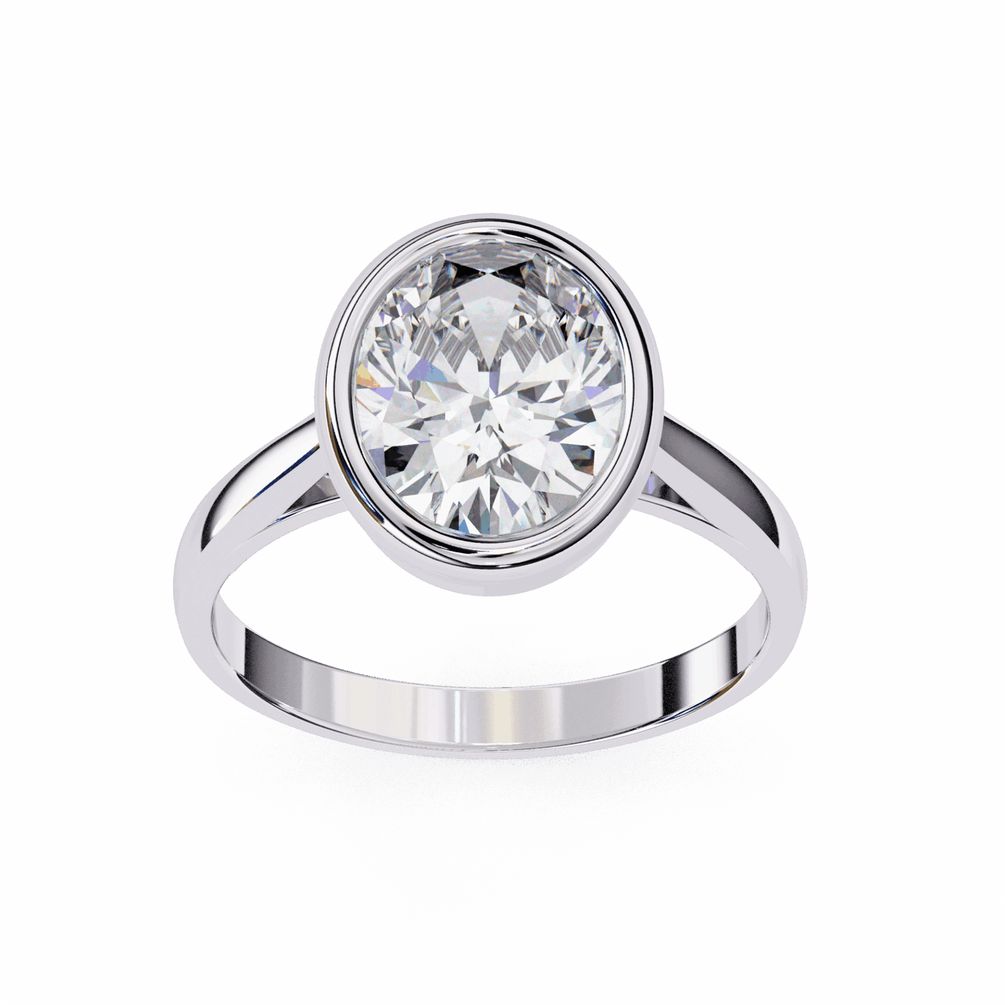 2.5 Carat Oval Minimalist Solitaire Engagement Ring in Moissanite | House of Estara