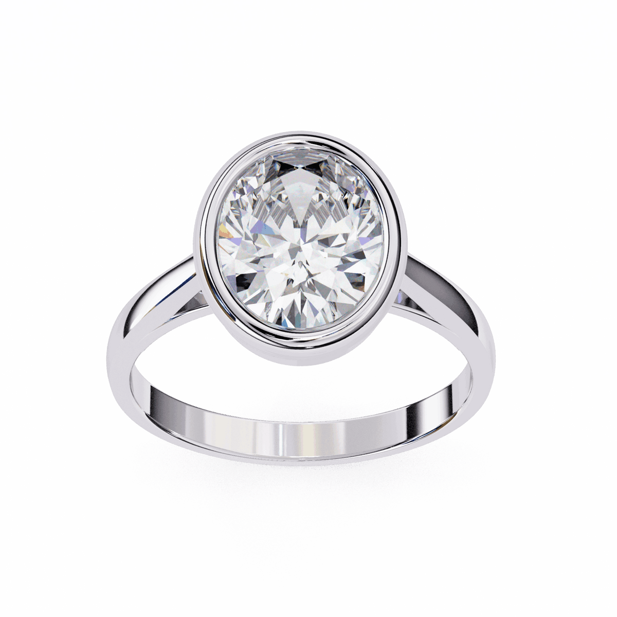 2.5 Carat Oval Minimalist Solitaire Engagement Ring in Moissanite | House of Estara