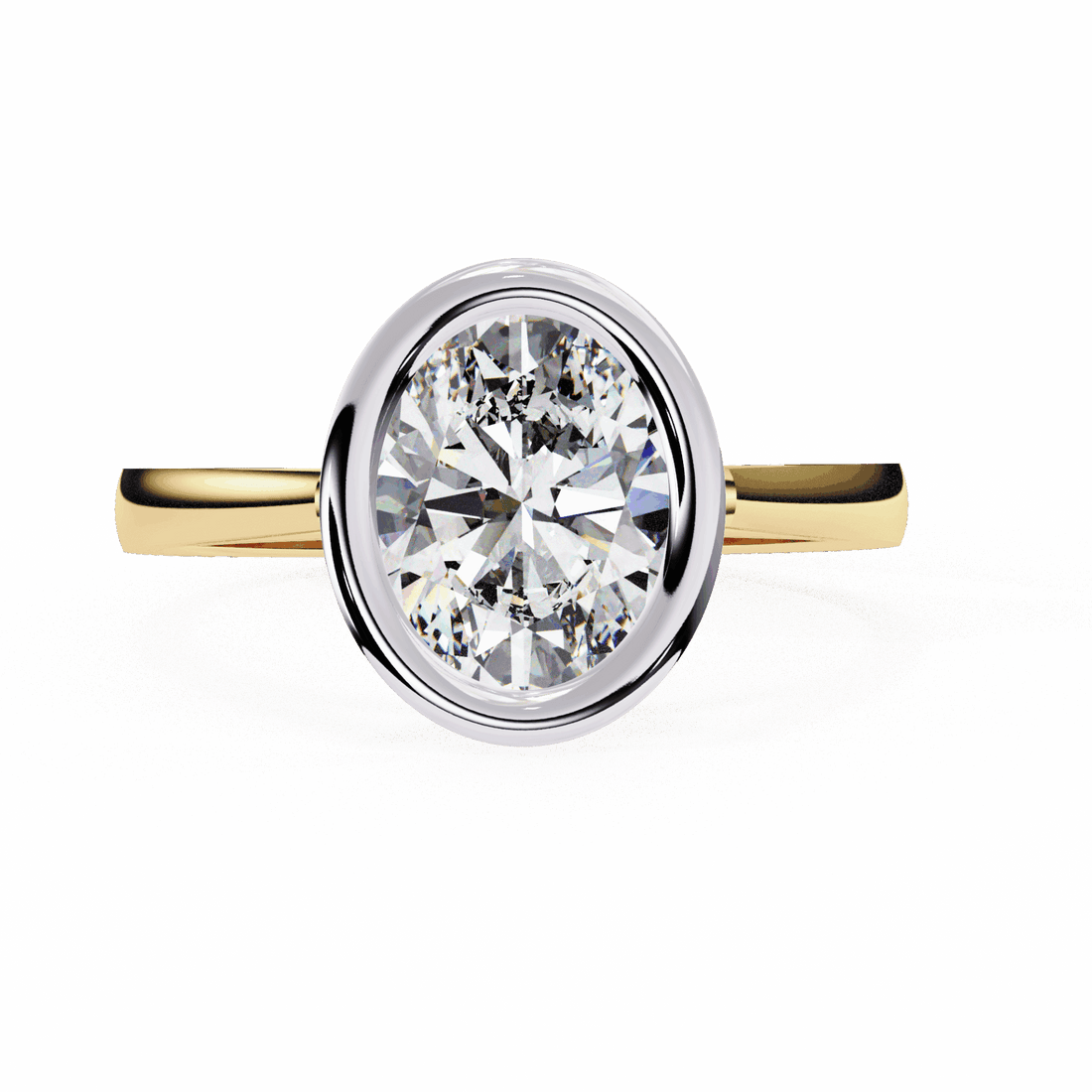 2.5 Carat Oval Minimalist Solitaire Engagement Ring in Moissanite | House of Estara