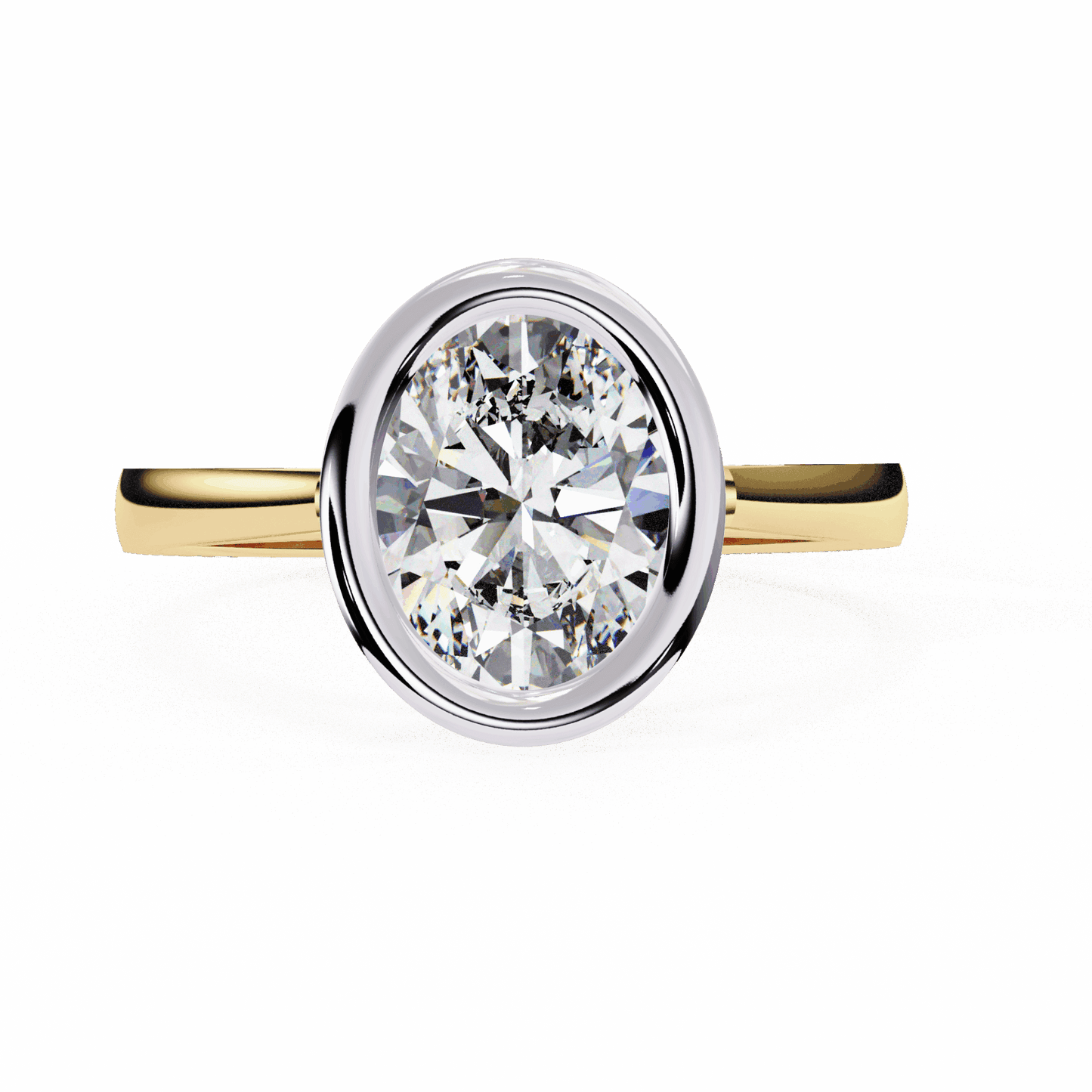 2.5 Carat Oval Minimalist Solitaire Engagement Ring in Moissanite | House of Estara