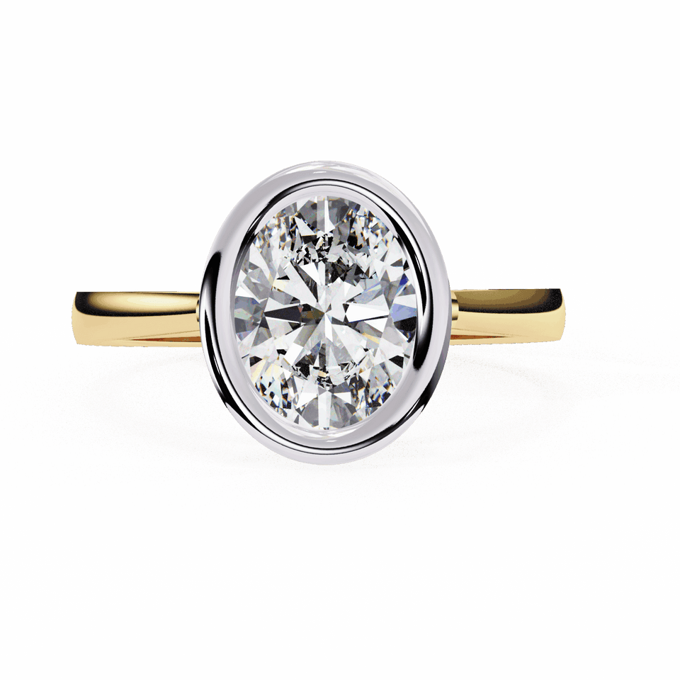 Oval Minimalist Bezel Engagement Ring