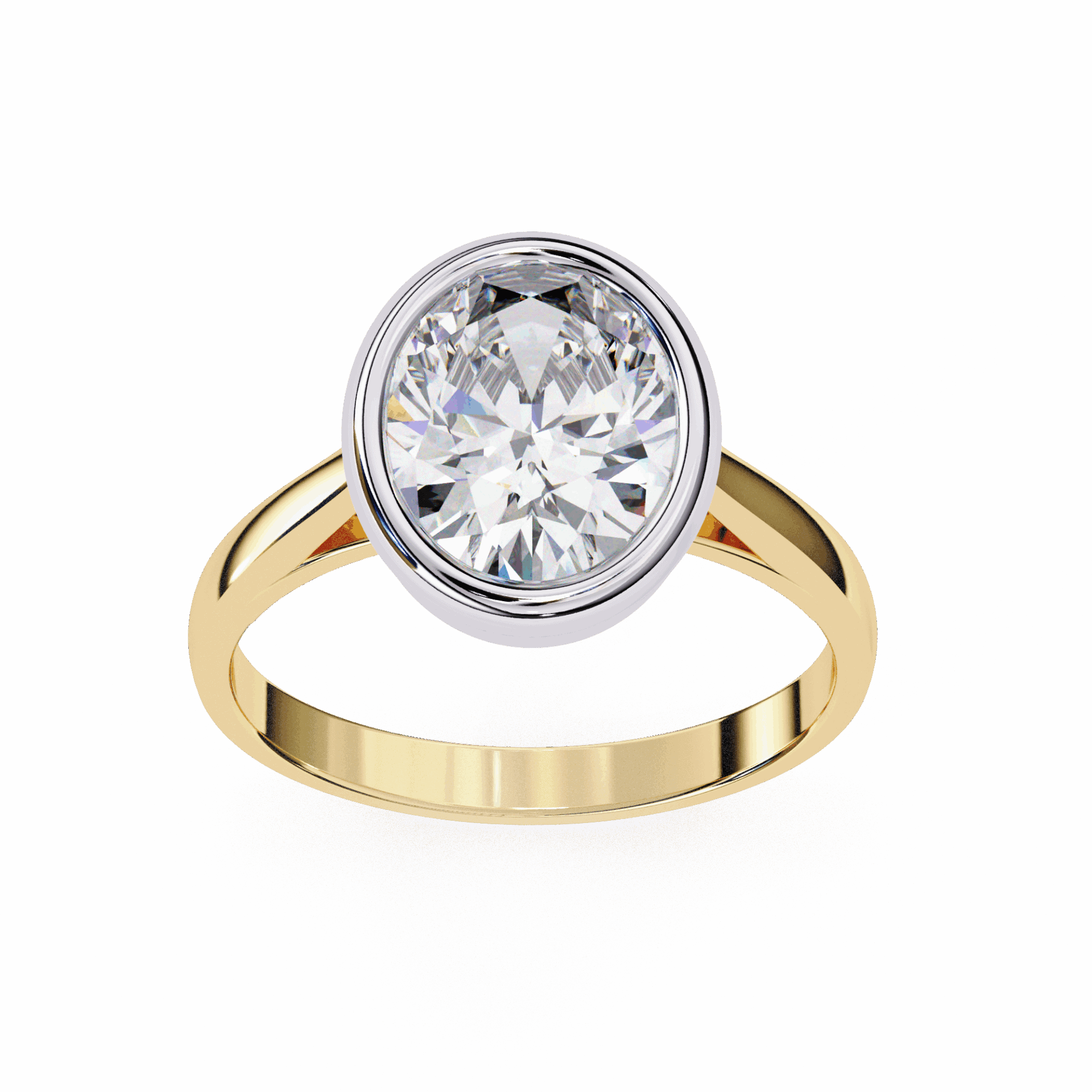 2.5 Carat Oval Minimalist Solitaire Engagement Ring in Moissanite | House of Estara