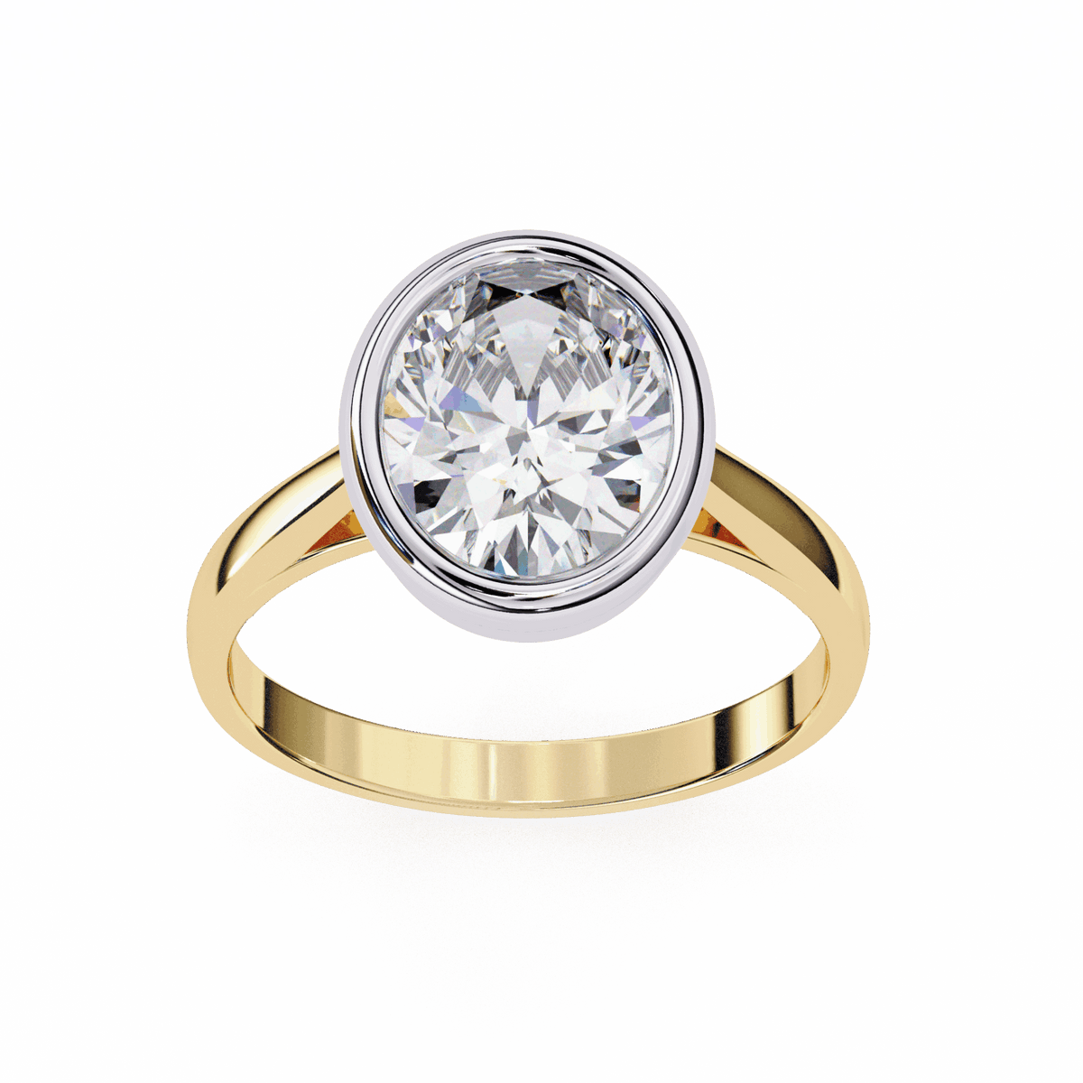 2.5 Carat Oval Minimalist Solitaire Engagement Ring in Moissanite | House of Estara