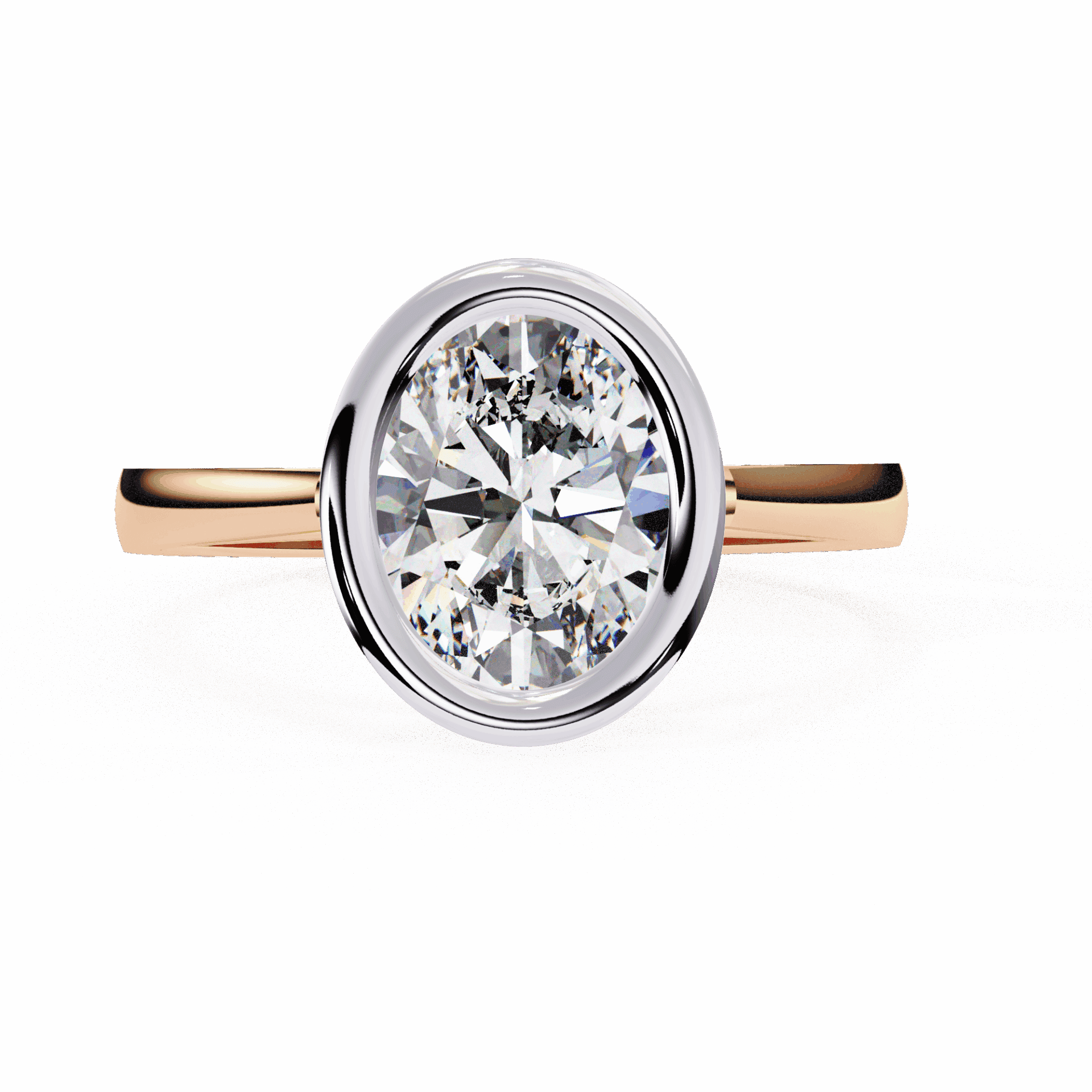 2.5 Carat Oval Minimalist Solitaire Engagement Ring in Moissanite | House of Estara