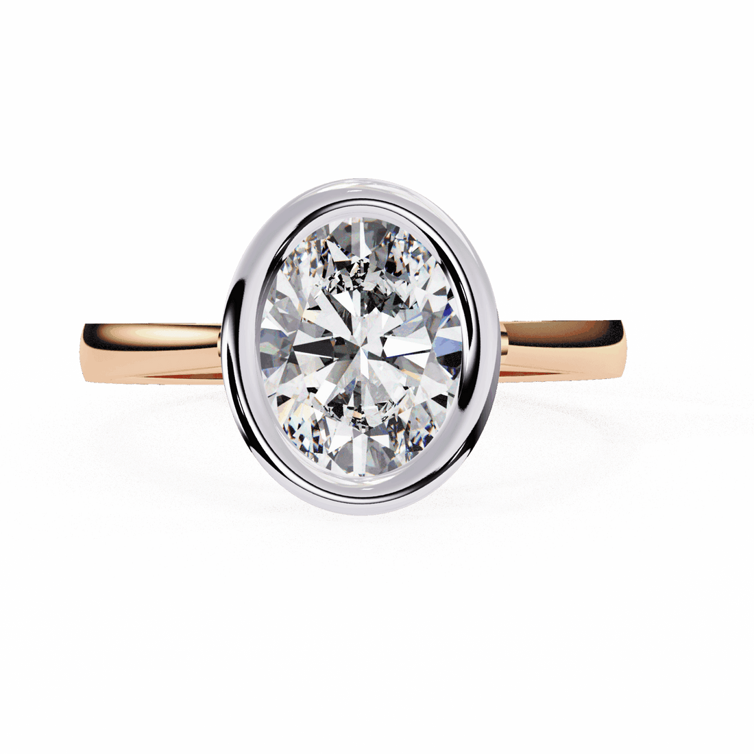 2.5 Carat Oval Minimalist Solitaire Engagement Ring in Moissanite | House of Estara