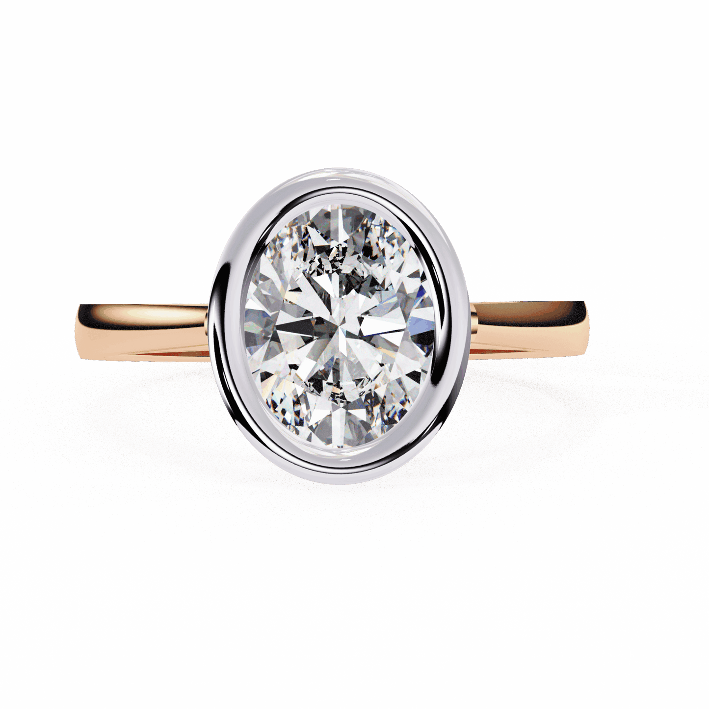 2.5 Carat Oval Minimalist Solitaire Engagement Ring in Moissanite | House of Estara