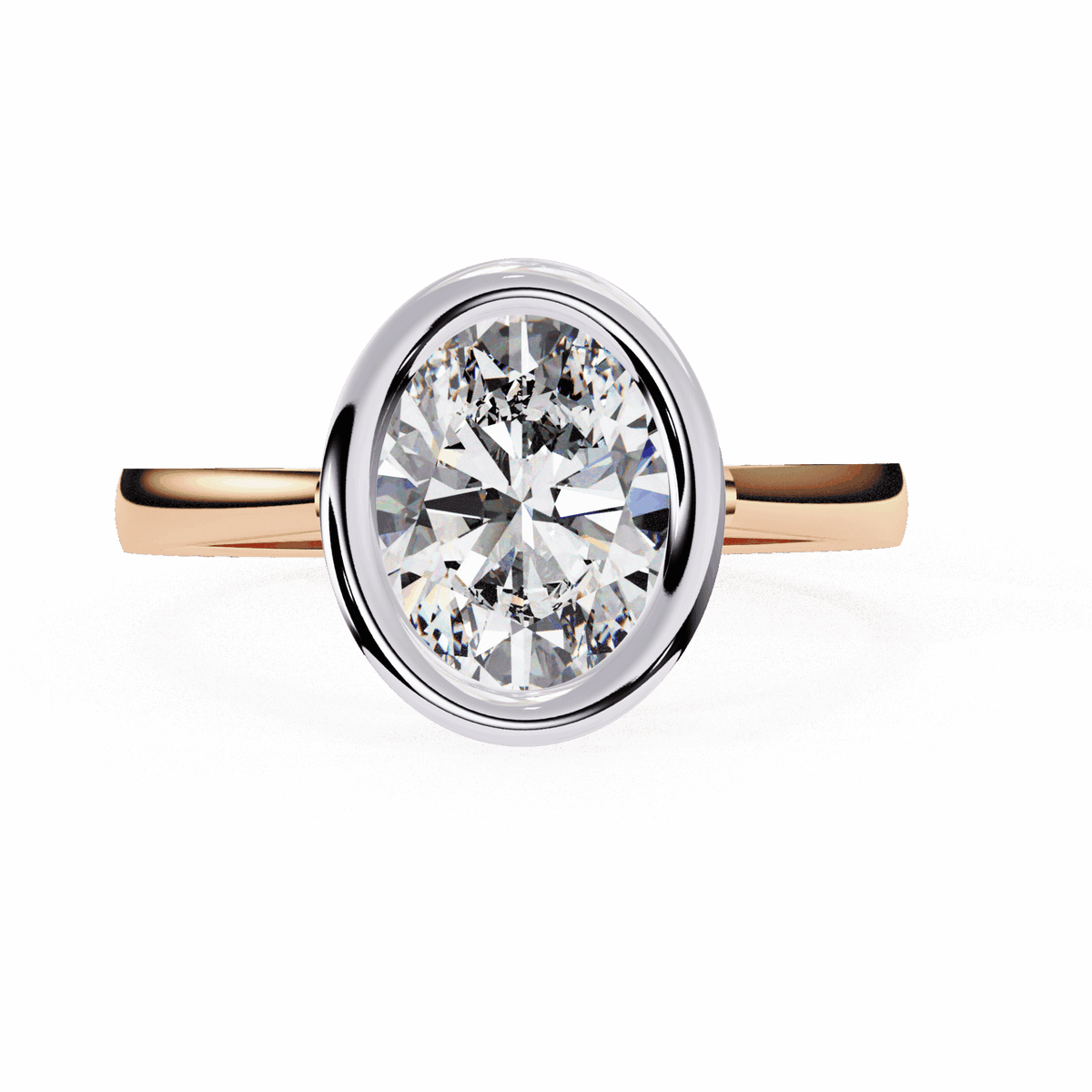 2.5 Carat Oval Minimalist Solitaire Engagement Ring in Moissanite | House of Estara