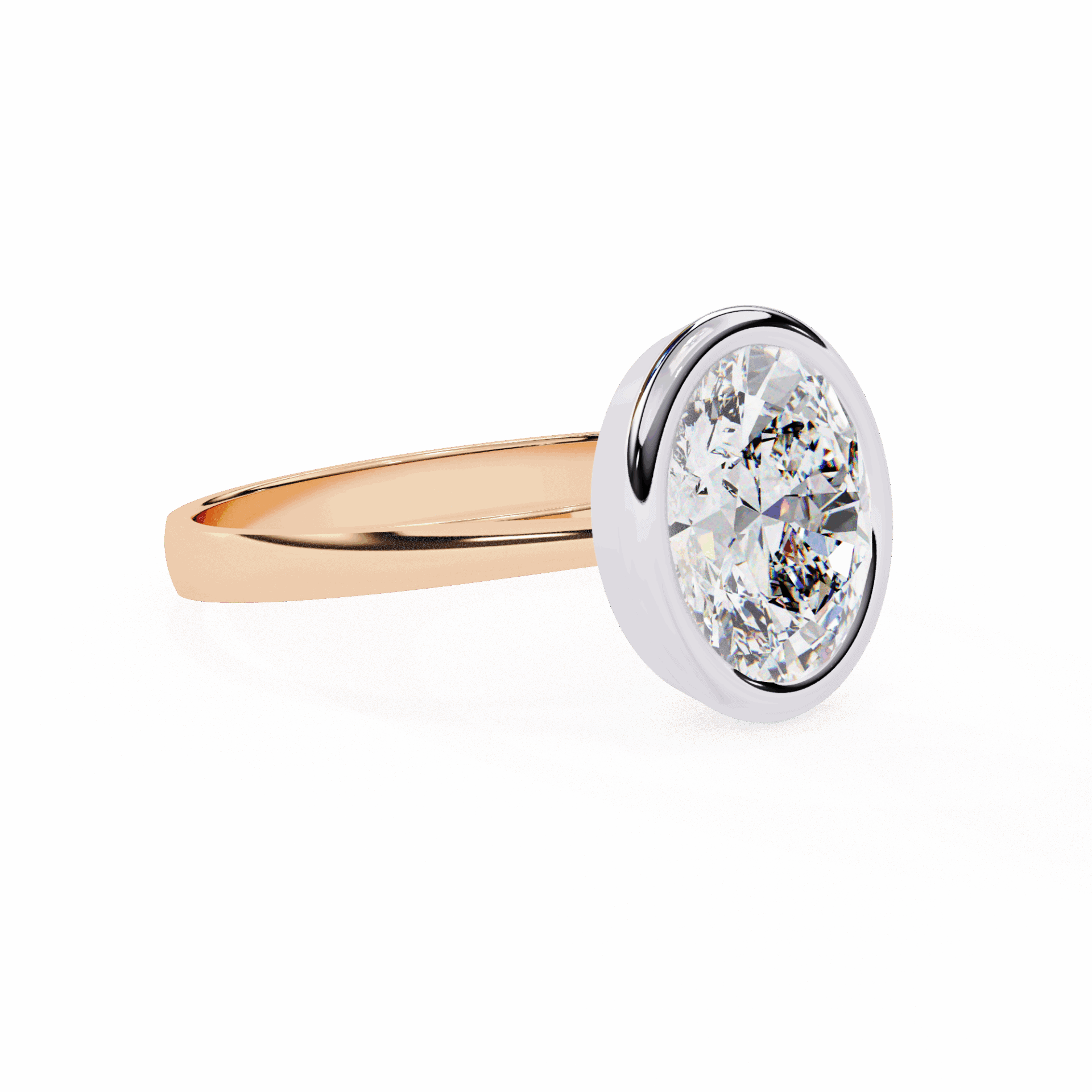 2.5 Carat Oval Minimalist Solitaire Engagement Ring in Moissanite | House of Estara