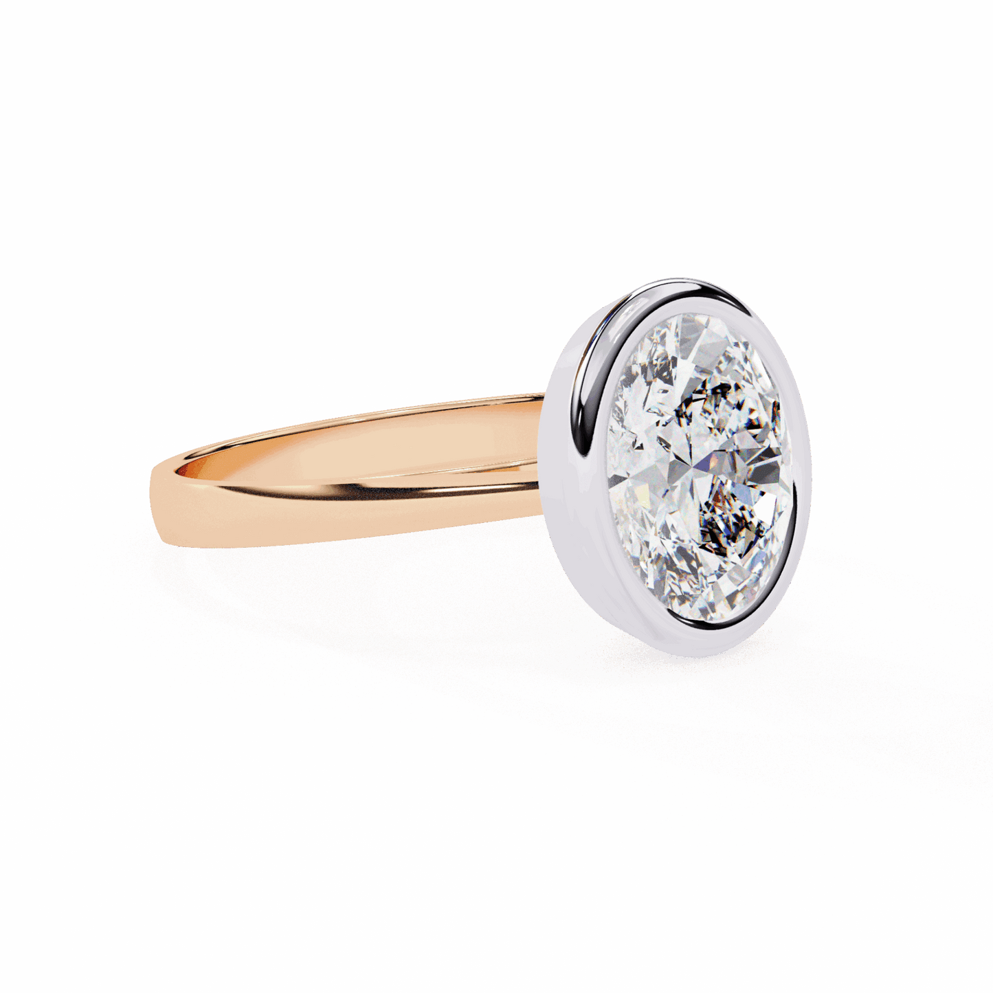2.5 Carat Oval Minimalist Solitaire Engagement Ring in Moissanite | House of Estara