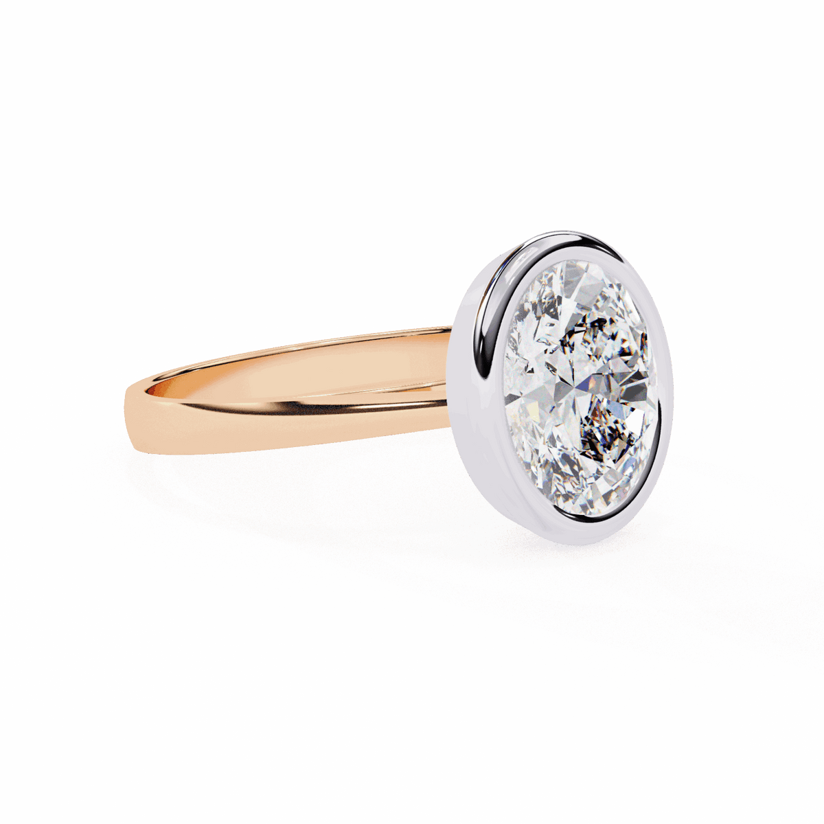 2.5 Carat Oval Minimalist Solitaire Engagement Ring in Moissanite | House of Estara