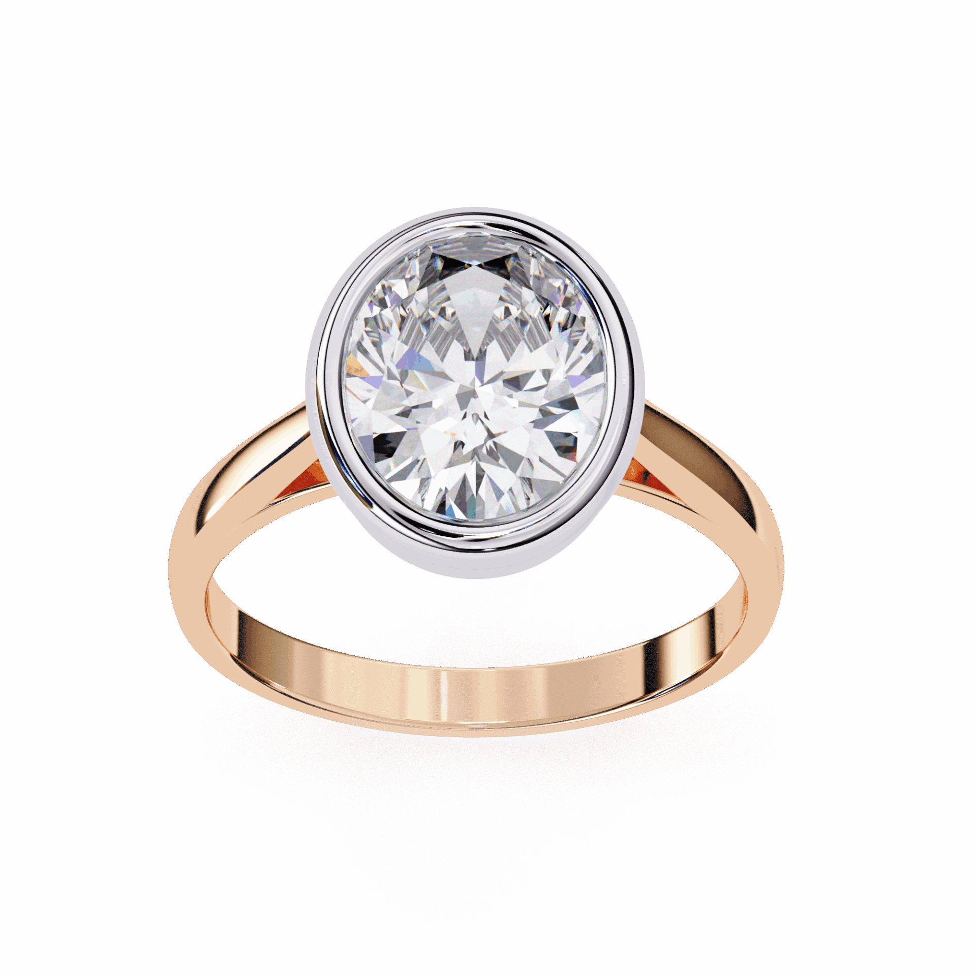 2.5 Carat Oval Minimalist Solitaire Engagement Ring in Moissanite | House of Estara