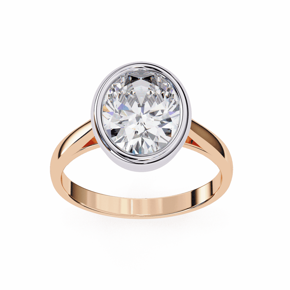 2.5 Carat Oval Minimalist Solitaire Engagement Ring in Moissanite | House of Estara