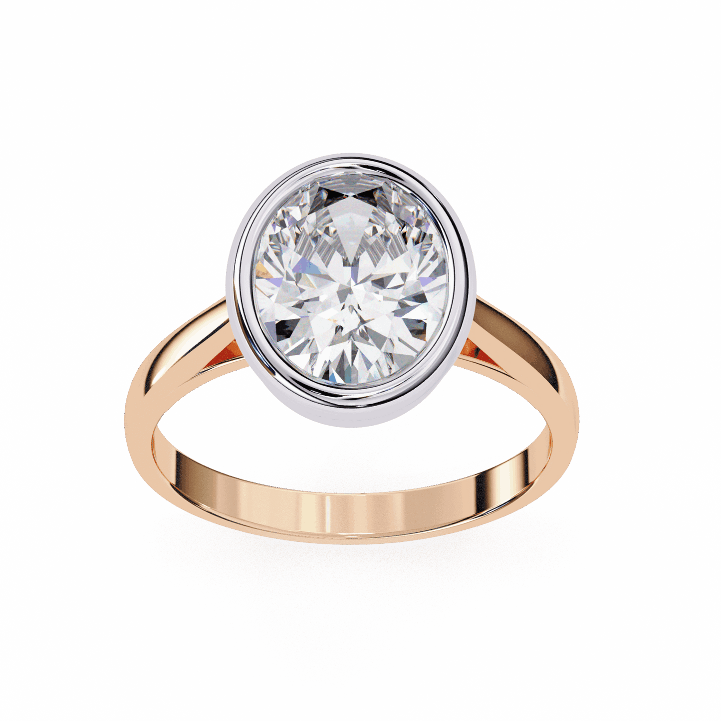 2.5 Carat Oval Minimalist Solitaire Engagement Ring in Moissanite | House of Estara