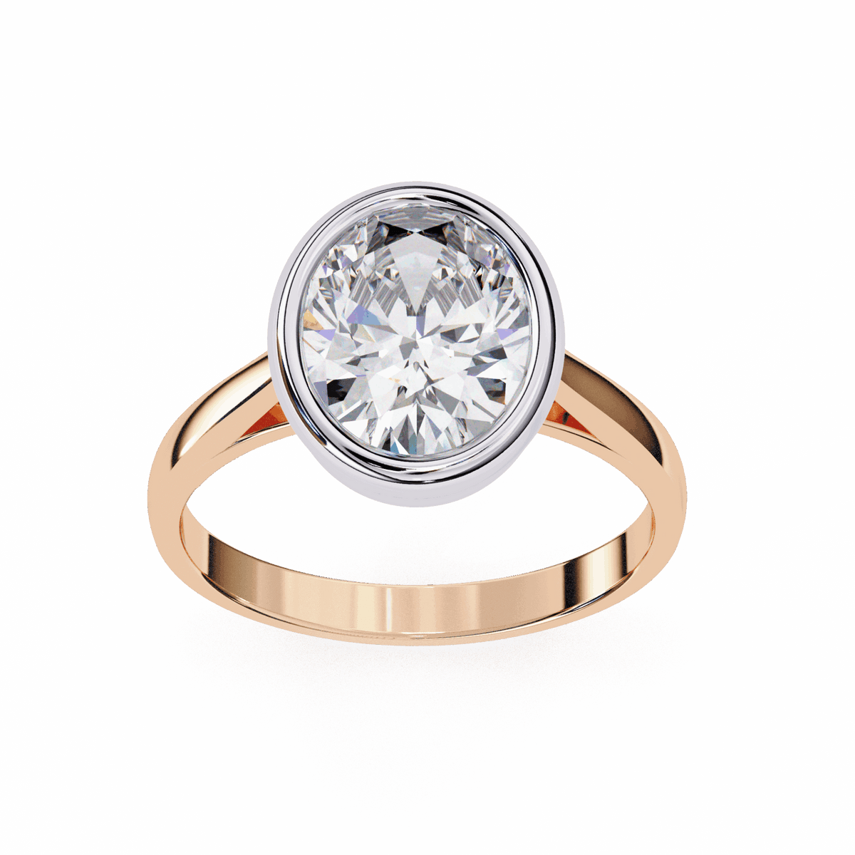 2.5 Carat Oval Minimalist Solitaire Engagement Ring in Moissanite | House of Estara