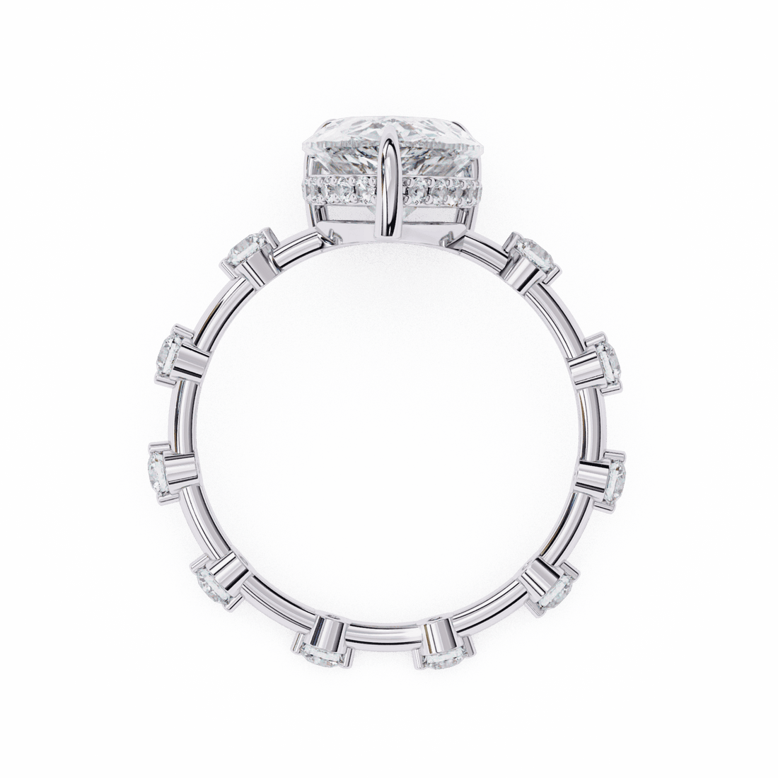 3.5 Carat Pear Side Stone Solitaire Ring in Moissanite | House of Estara