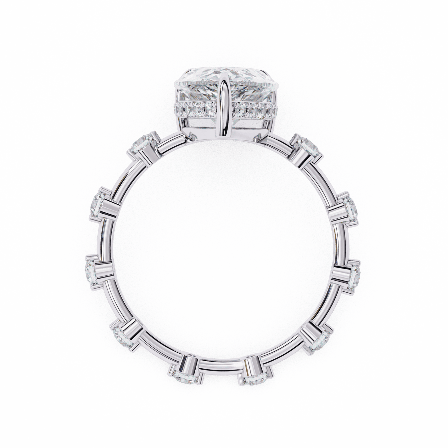 3.5 Carat Pear Side Stone Solitaire Ring in Moissanite | House of Estara