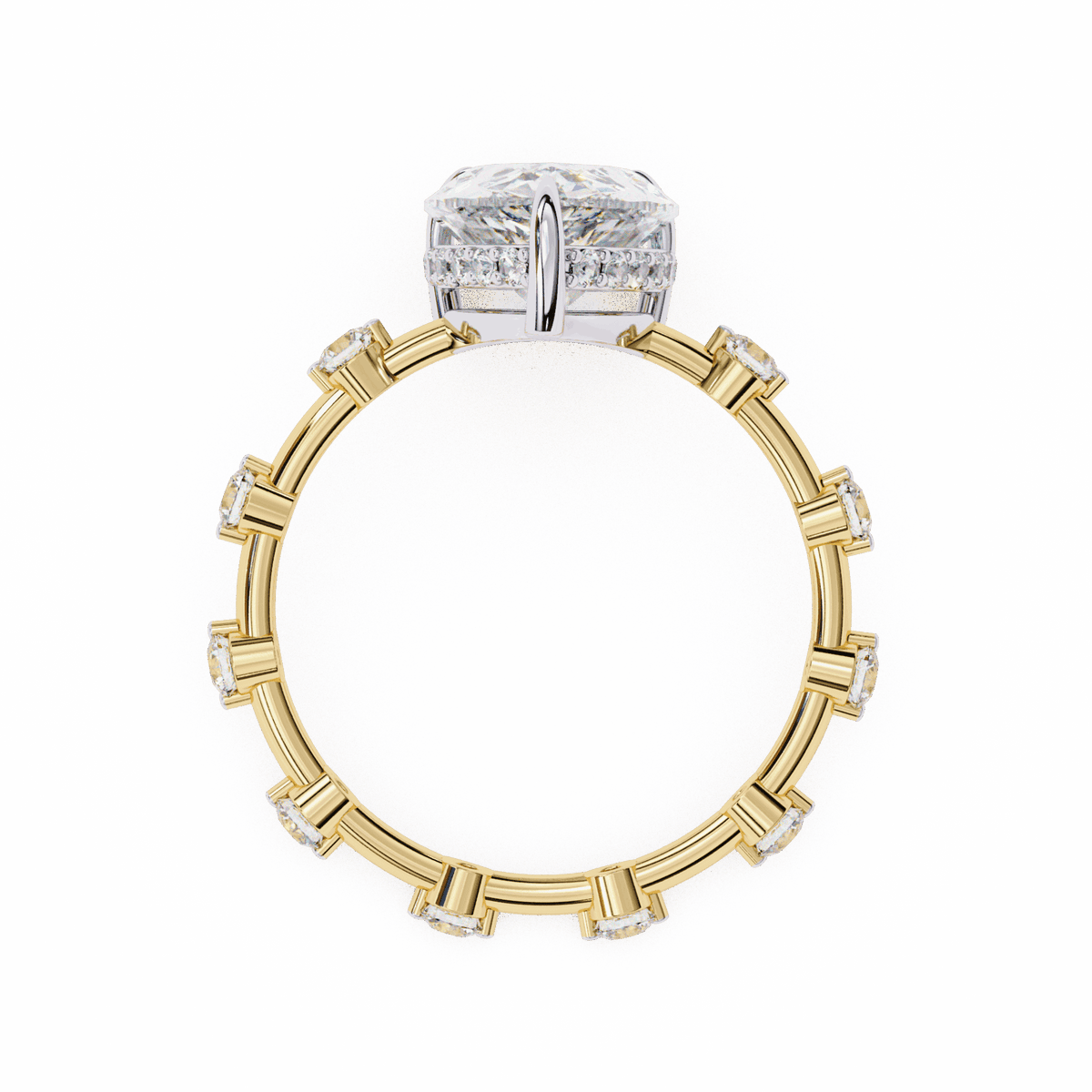 3.5 Carat Pear Side Stone Solitaire Ring in Moissanite | House of Estara