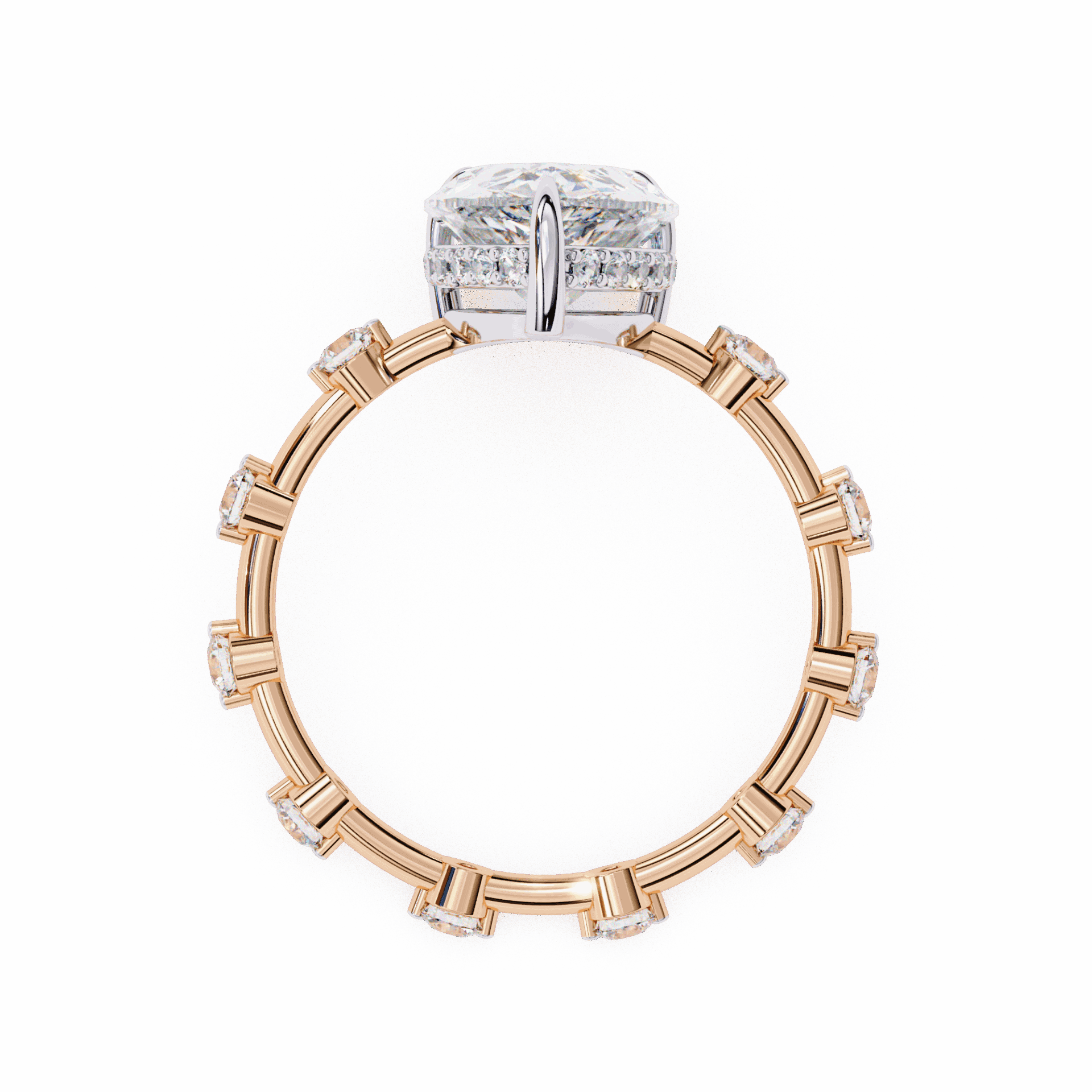 3.5 Carat Pear Side Stone Solitaire Ring in Moissanite | House of Estara