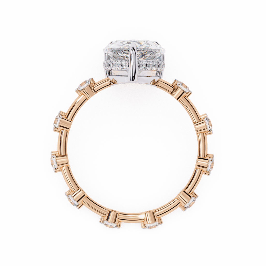 3.5 Carat Pear Side Stone Solitaire Ring in Moissanite | House of Estara