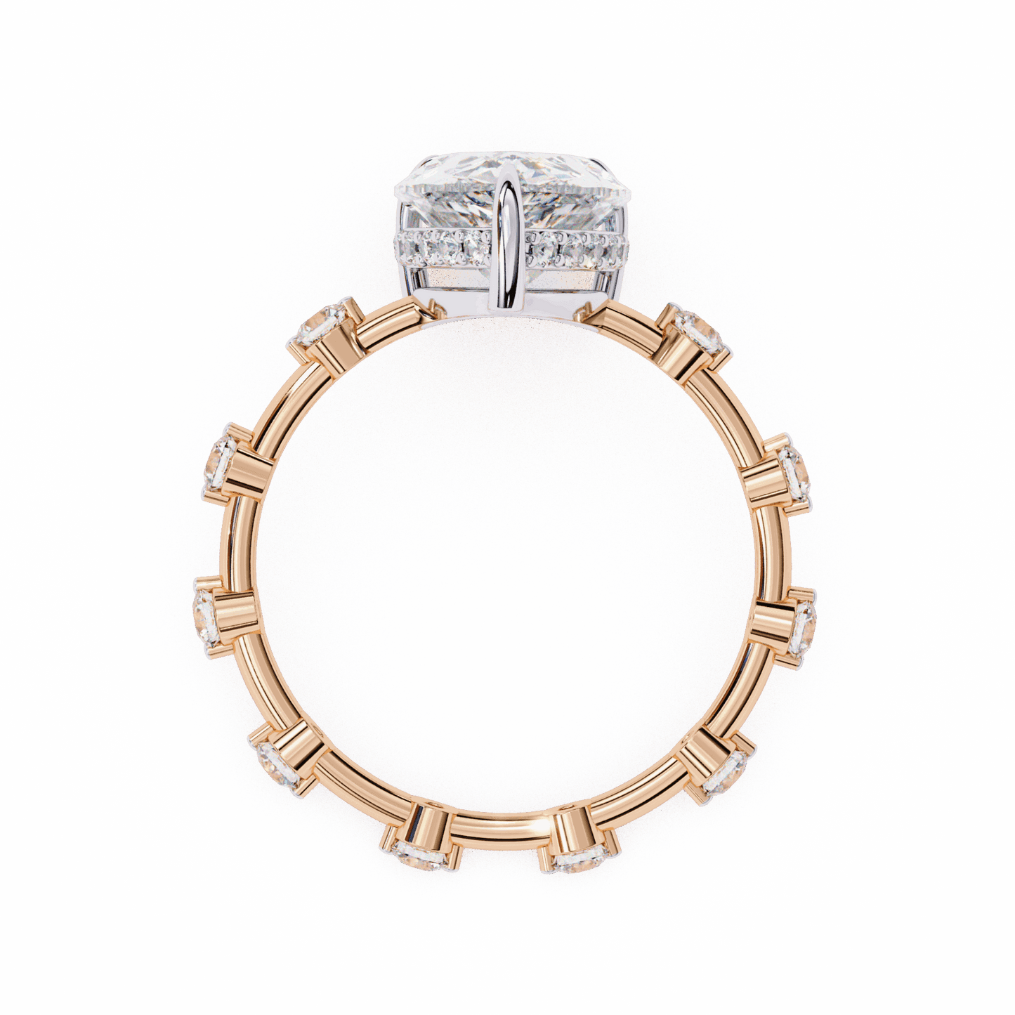 3.5 Carat Pear Side Stone Solitaire Ring in Moissanite | House of Estara