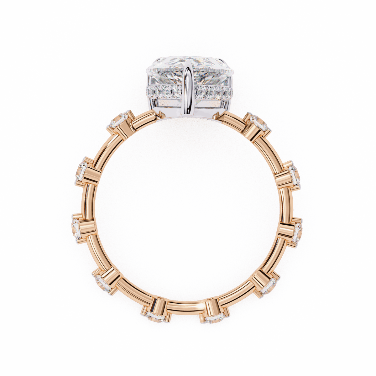 3.5 Carat Pear Side Stone Solitaire Ring in Moissanite | House of Estara