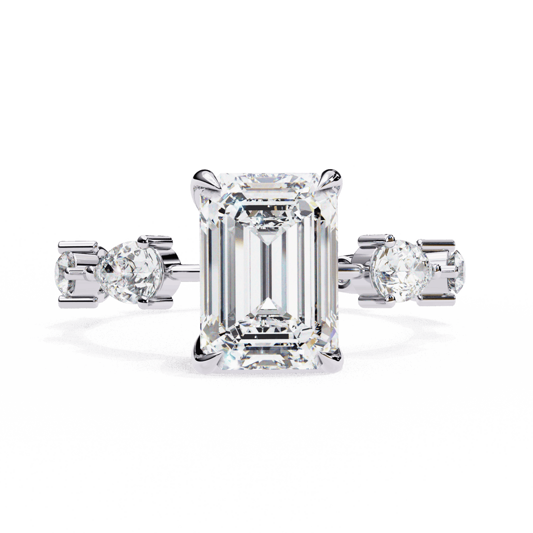 3.75 Carat Radiant Minimal Statement Ring in Moissanite | House of Estara