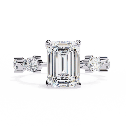 3.75 Carat Radiant Minimal Statement Ring in Moissanite | House of Estara