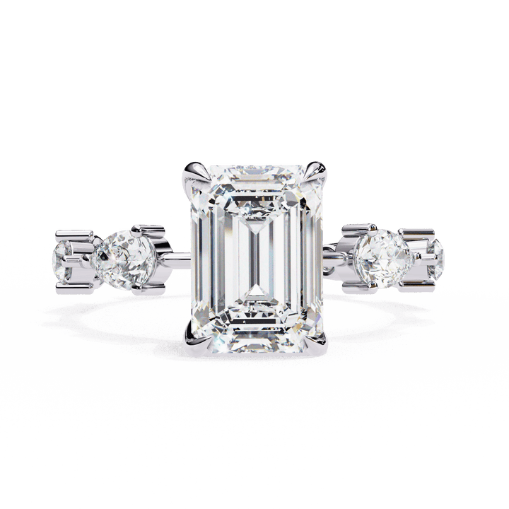 3.75 Carat Radiant Minimal Statement Ring in Moissanite | House of Estara
