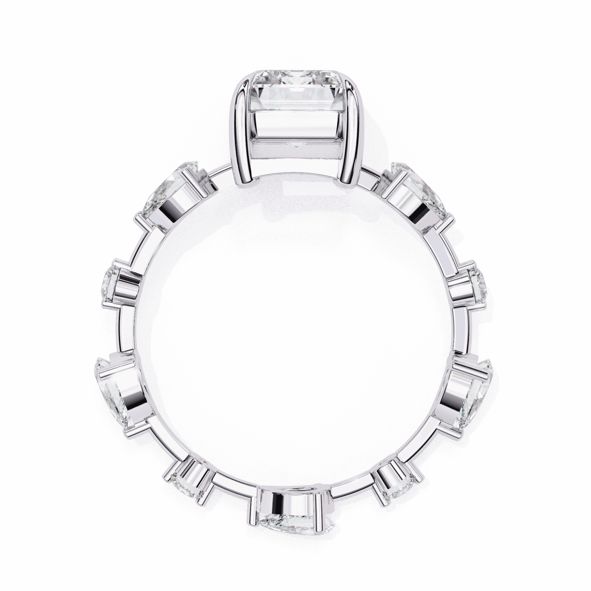 3.75 Carat Radiant Minimal Statement Ring in Moissanite | House of Estara