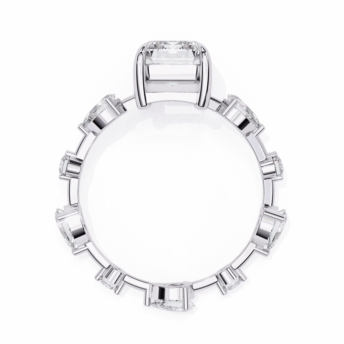 3.75 Carat Radiant Minimal Statement Ring in Moissanite | House of Estara