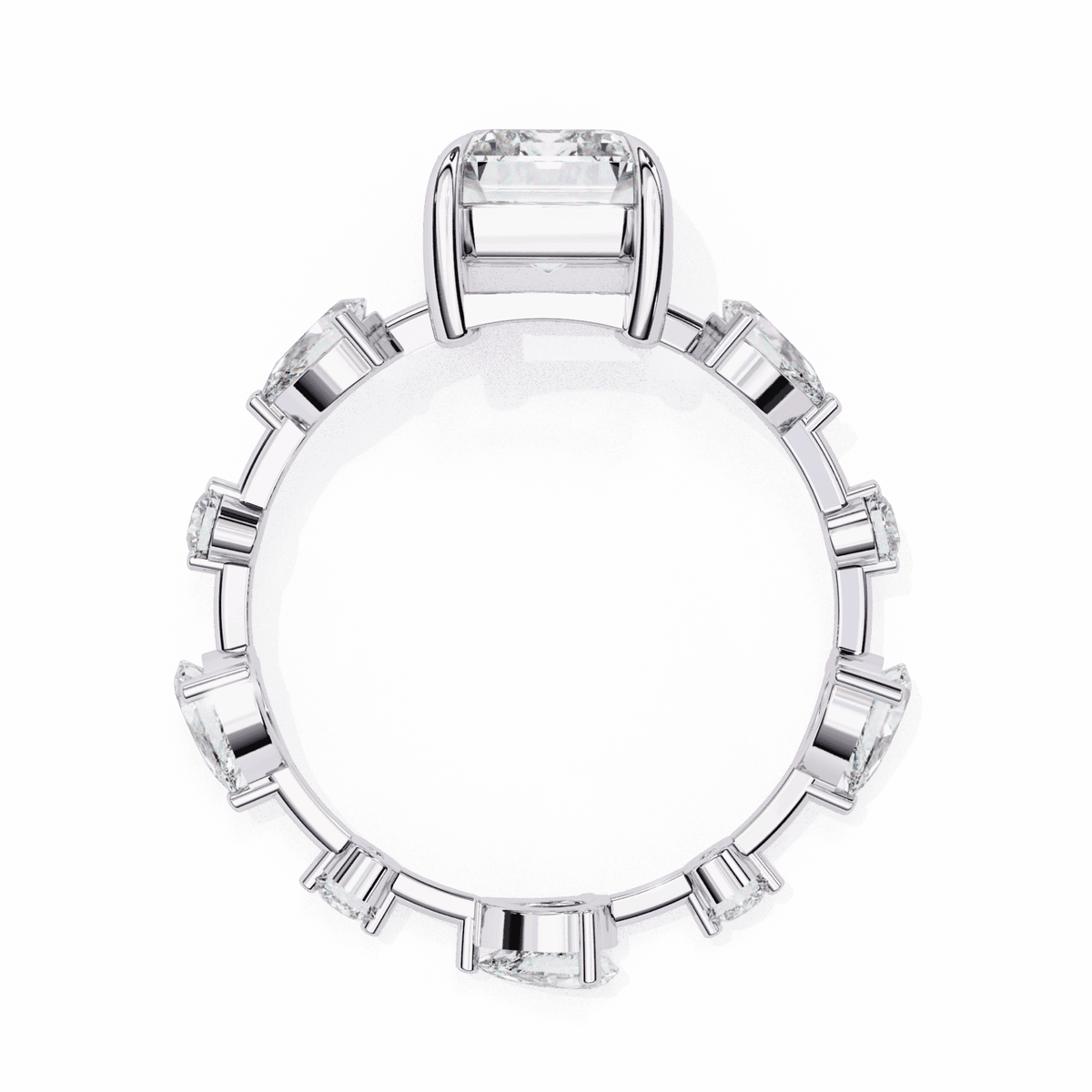 3.75 Carat Radiant Minimal Statement Ring in Moissanite | House of Estara