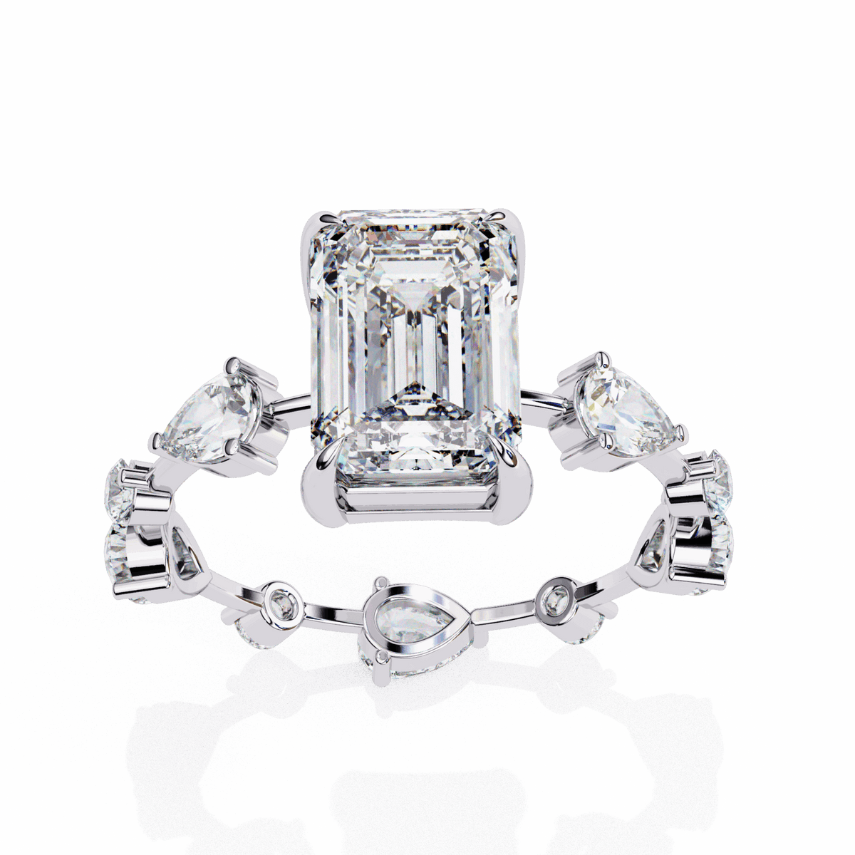 3.75 Carat Radiant Minimal Statement Ring in Moissanite | House of Estara