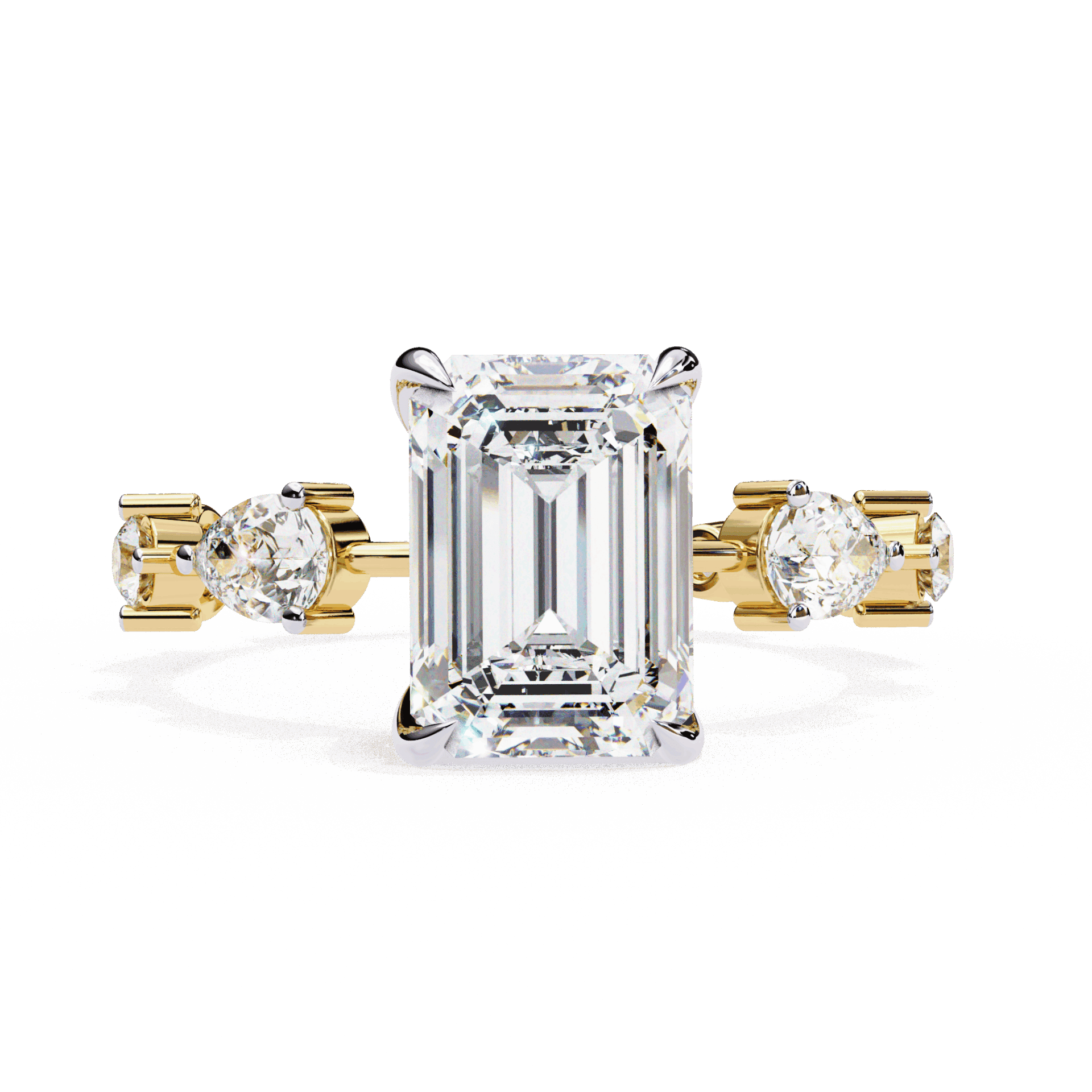 3.75 Carat Radiant Minimal Statement Ring in Moissanite | House of Estara