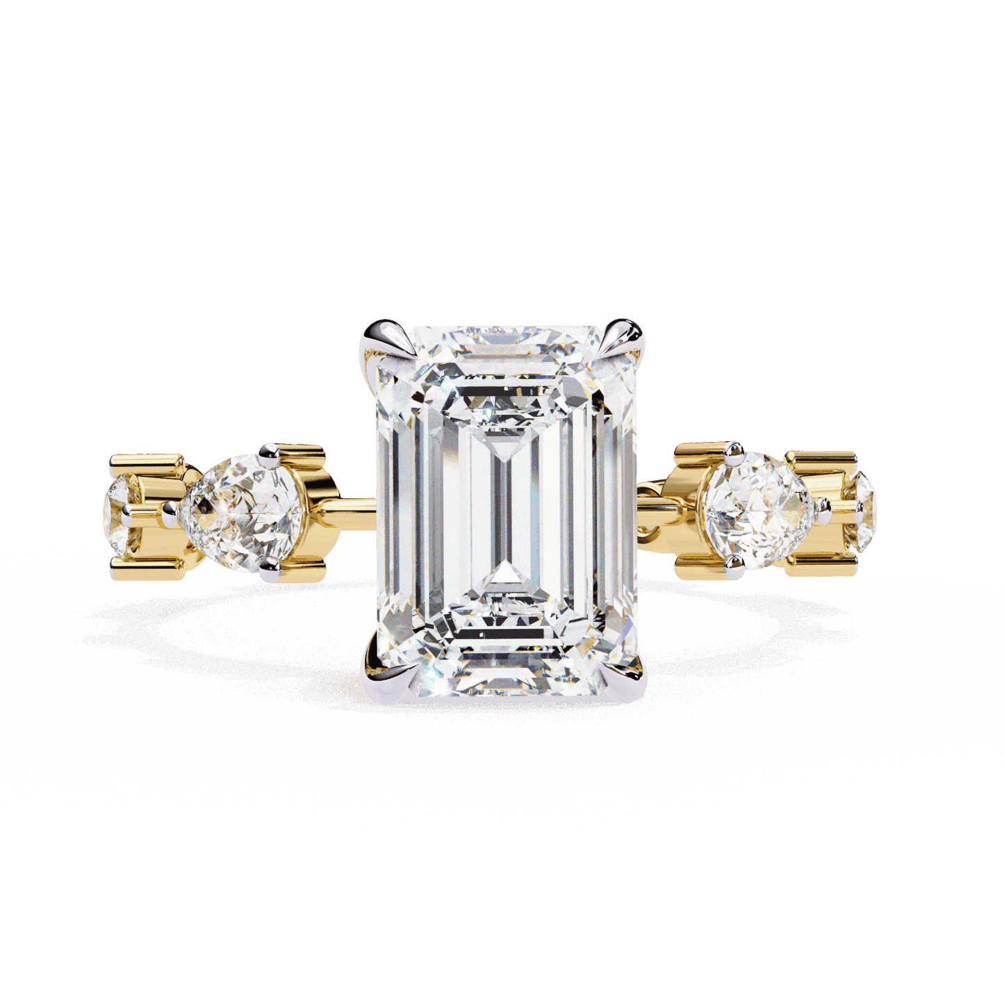 3.75 Carat Radiant Minimal Statement Ring in Moissanite | House of Estara
