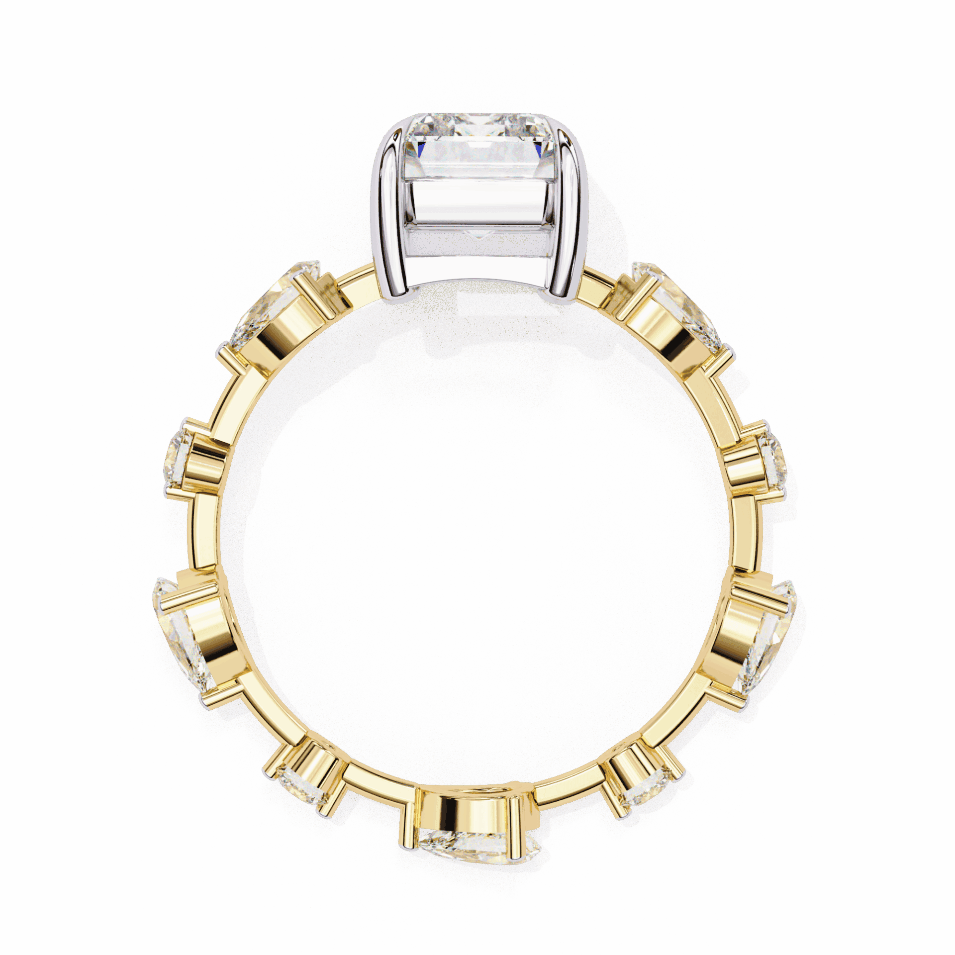 3.75 Carat Radiant Minimal Statement Ring in Moissanite | House of Estara