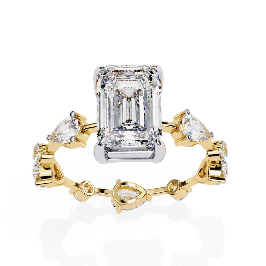 3.75 Carat Radiant Minimal Statement Ring in Moissanite | House of Estara