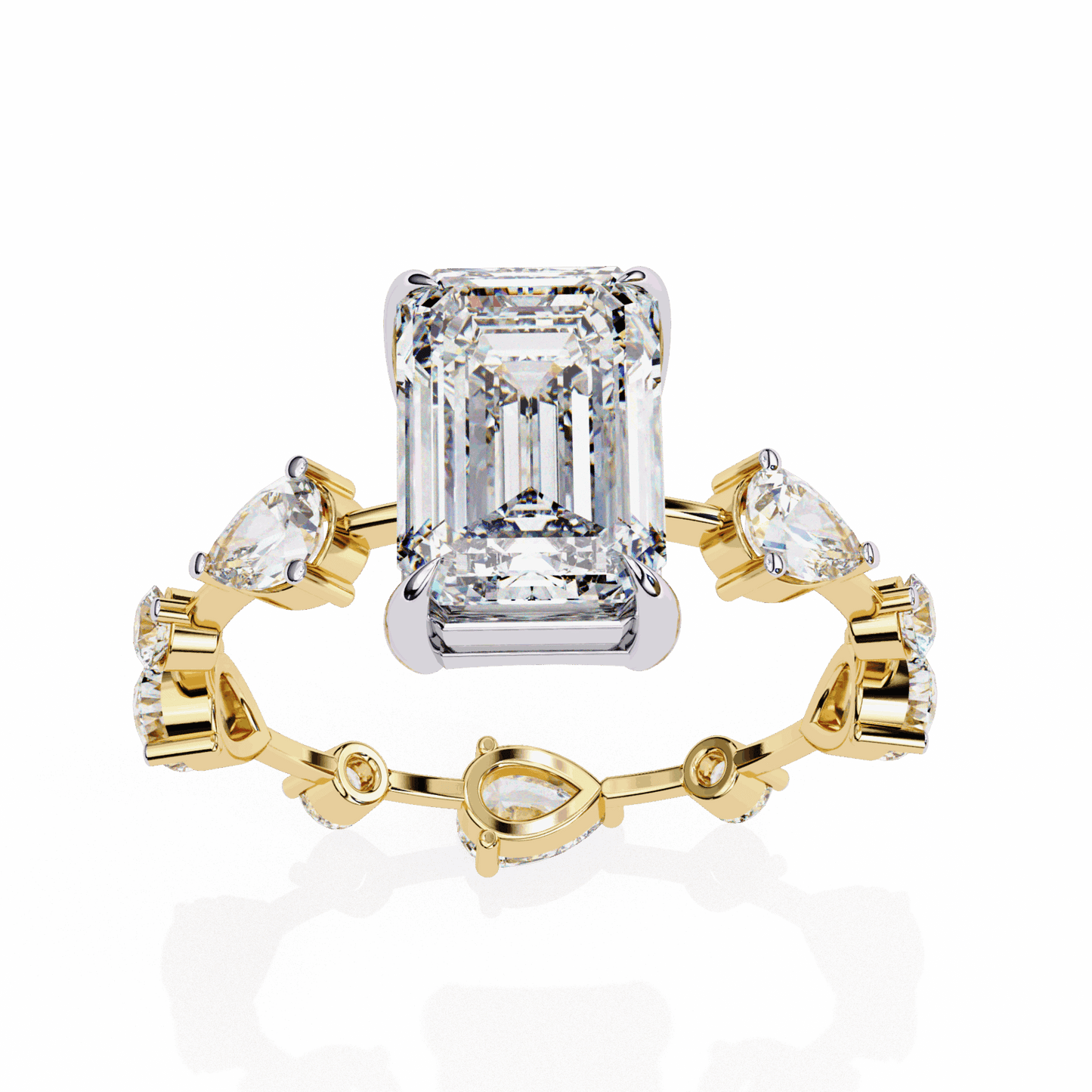 3.75 Carat Radiant Minimal Statement Ring in Moissanite | House of Estara