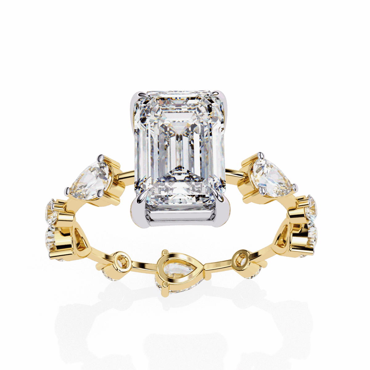 3.75 Carat Radiant Minimal Statement Ring in Moissanite | House of Estara