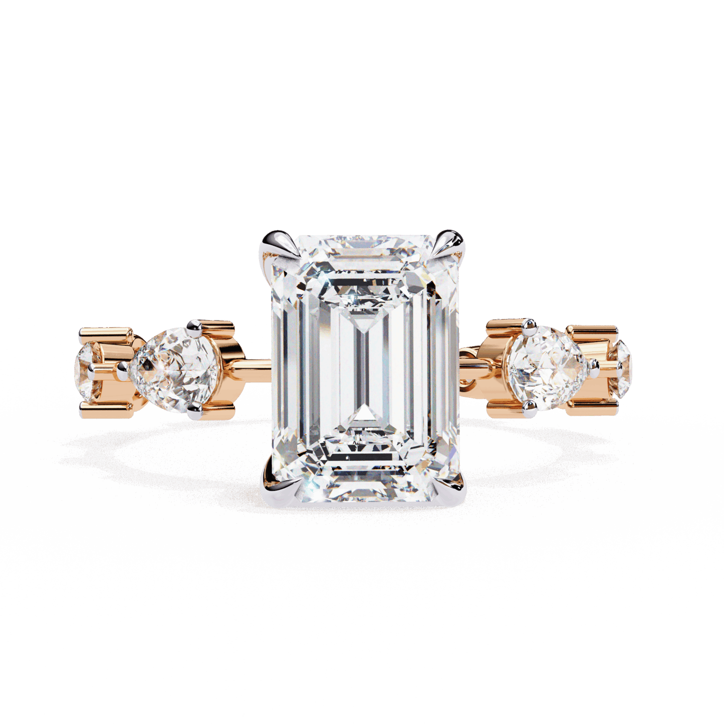 3.75 Carat Radiant Minimal Statement Ring in Moissanite | House of Estara