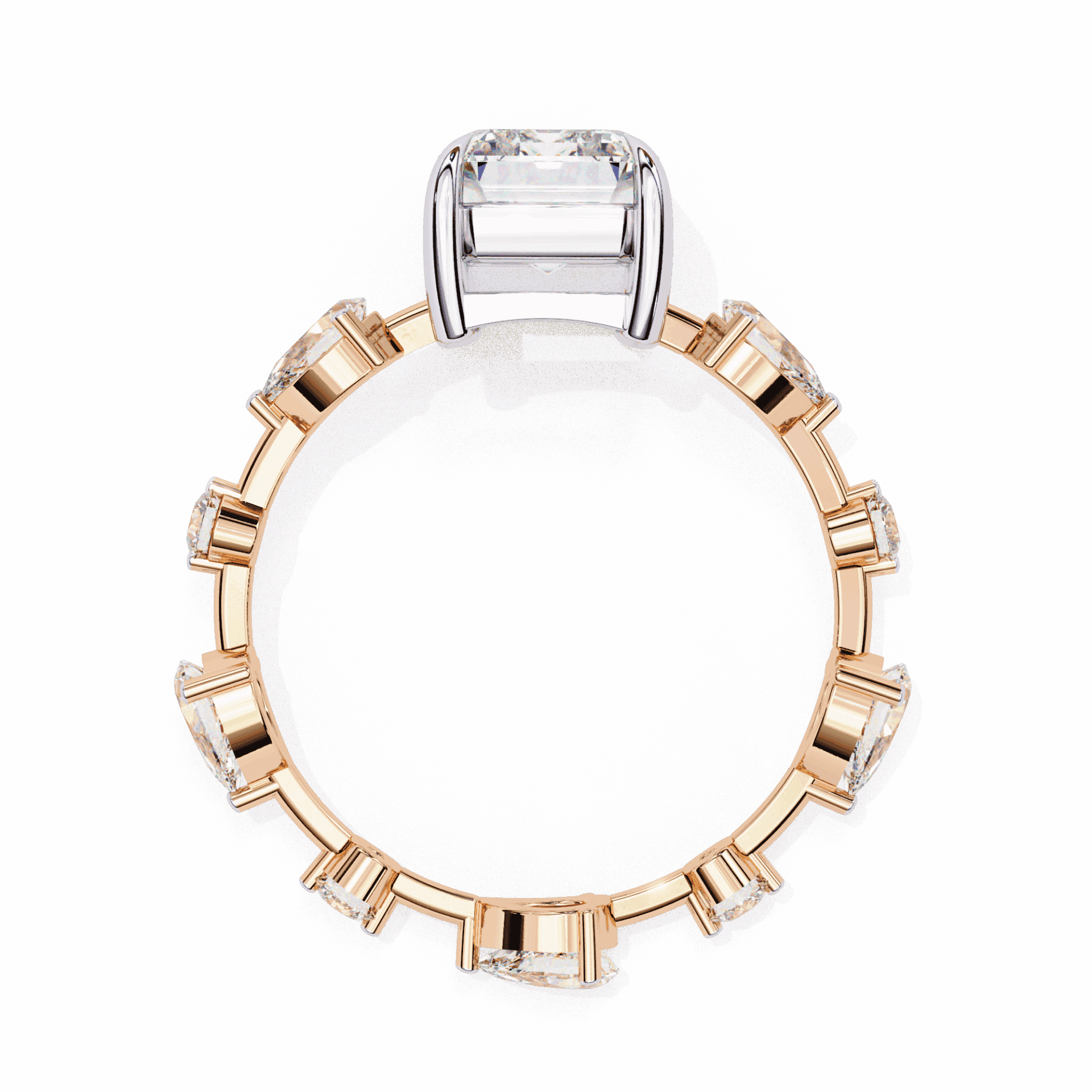 3.75 Carat Radiant Minimal Statement Ring in Moissanite | House of Estara