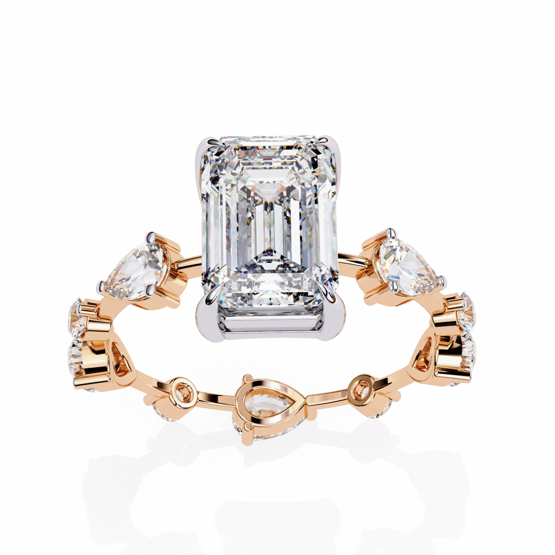 3.75 Carat Radiant Minimal Statement Ring in Moissanite | House of Estara