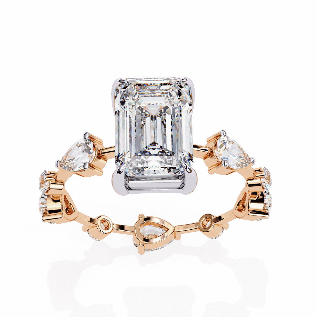 3.75 Carat Radiant Minimal Statement Ring in Moissanite | House of Estara