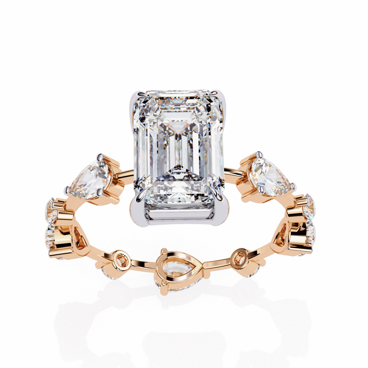 3.75 Carat Radiant Minimal Statement Ring in Moissanite | House of Estara