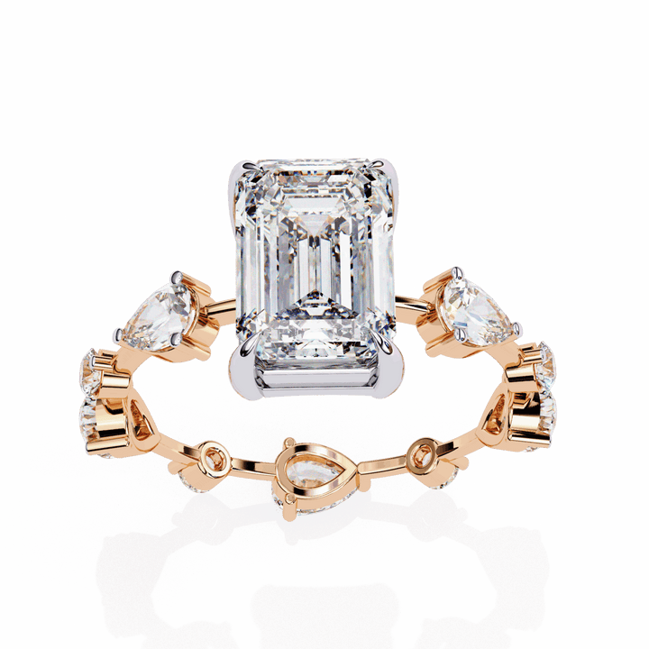 3.75 Carat Radiant Minimal Statement Ring in Moissanite | House of Estara