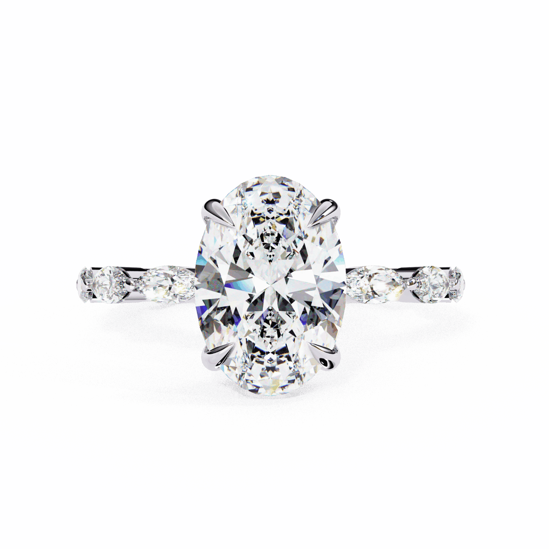 3.25 Carat Oval Infinity Solitaire Ring in Moissanite | House of Estara