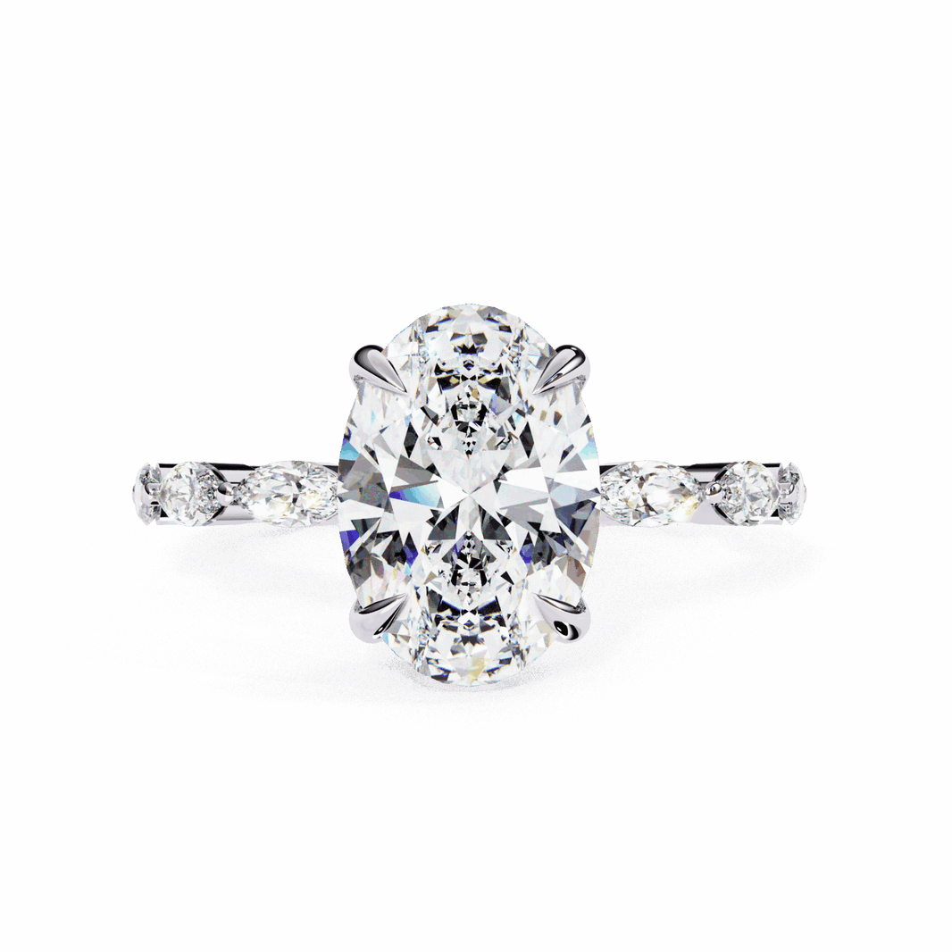 3.25 Carat Oval Infinity Solitaire Ring in Moissanite | House of Estara