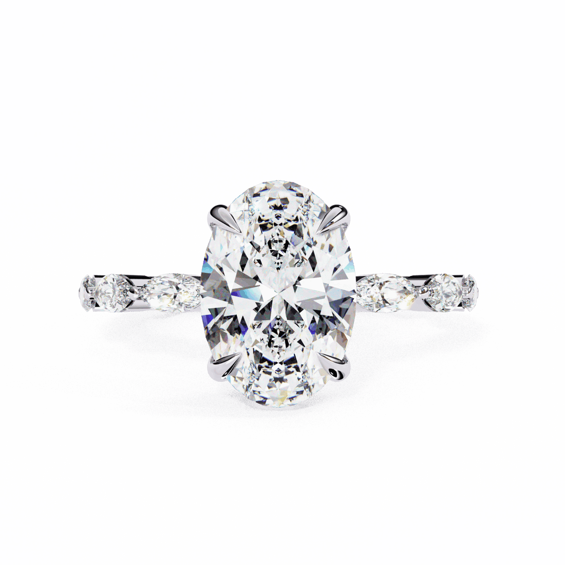 3.25 Carat Oval Infinity Solitaire Ring in Moissanite | House of Estara