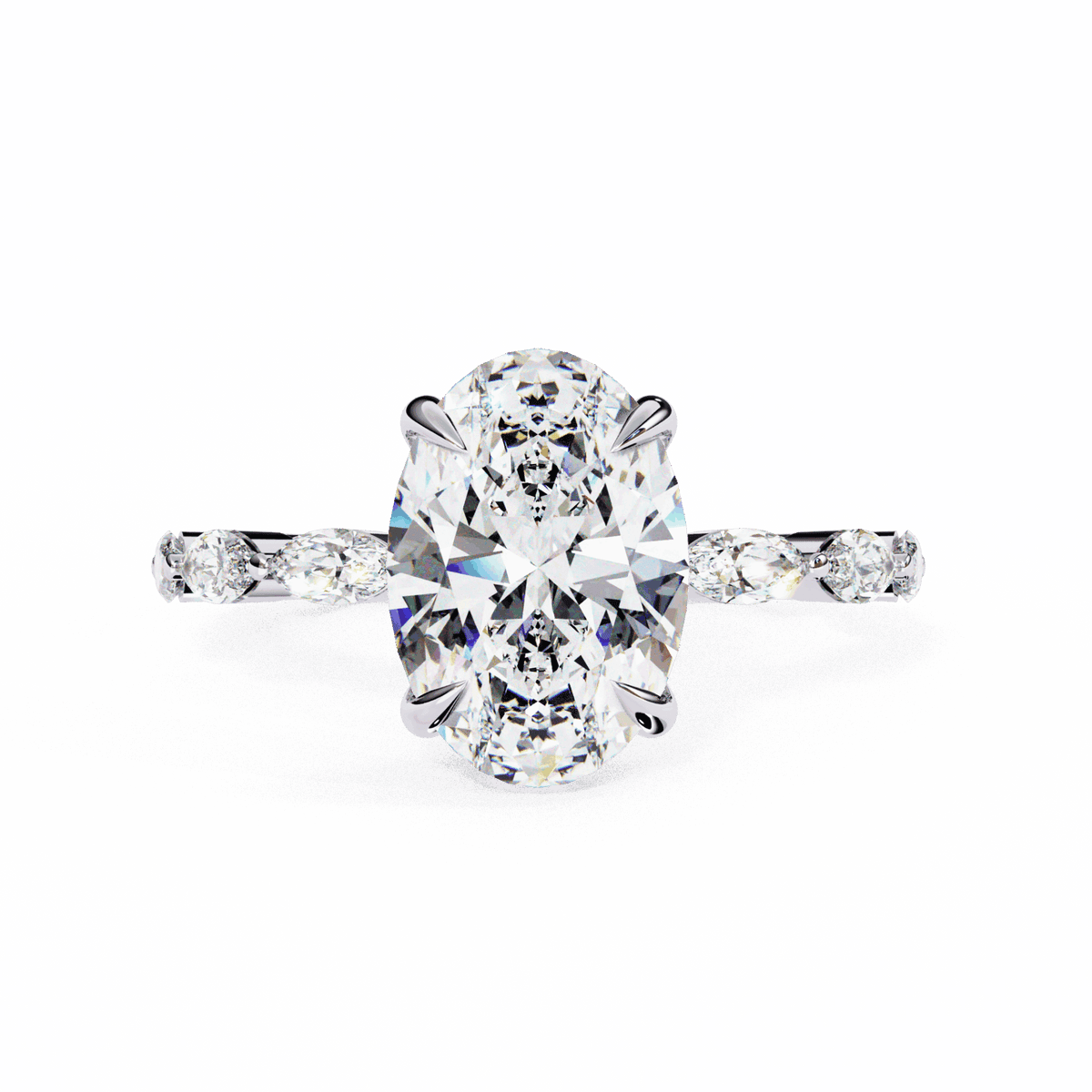 3.25 Carat Oval Infinity Solitaire Ring in Moissanite | House of Estara